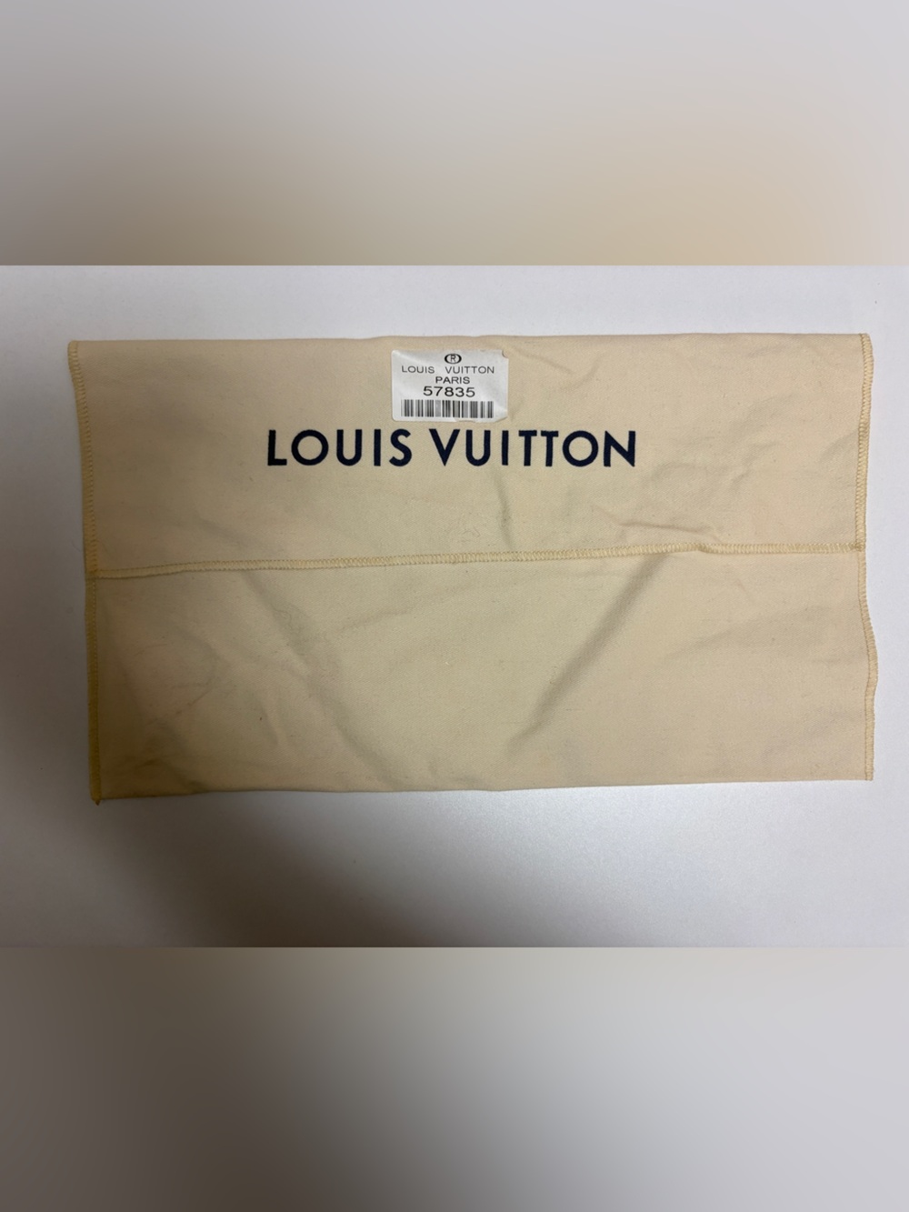 Louis Vuitton Beige Canvas Dust Cover with Dark Blue Logo